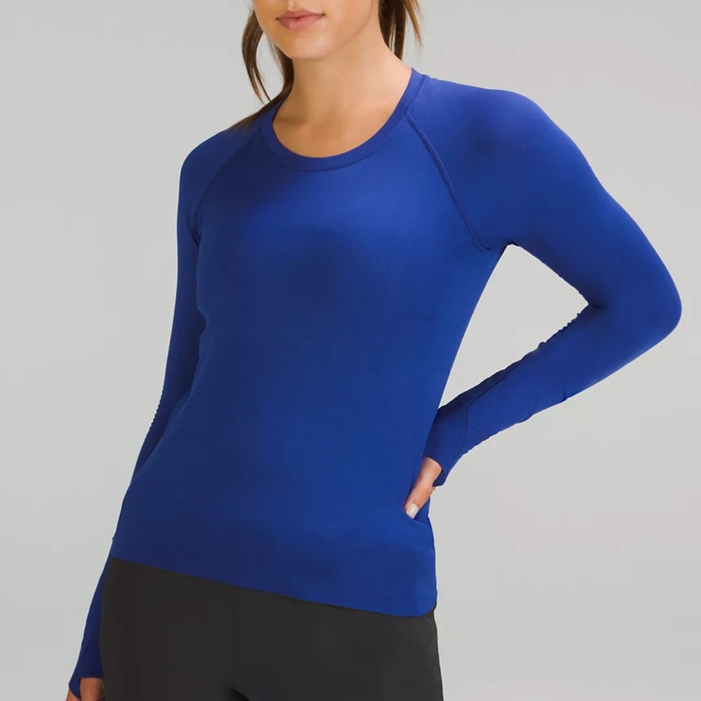 lululemon athletica Long-Sleeve Crew Neck Top in Royal Blue
